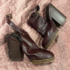 Very Distressed Forever21 Burgundy Platform Heels